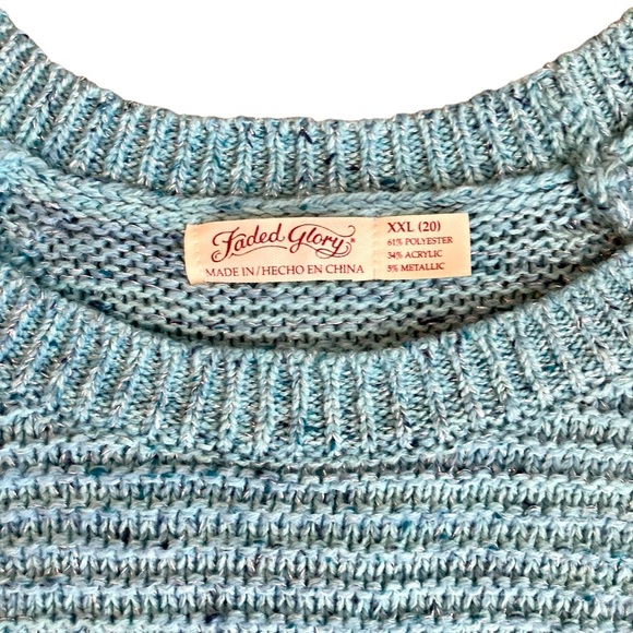 Faded Glory Women’s Blue Fall sweater Chunky sweater Long sleeve top - Picture 5 of 8
